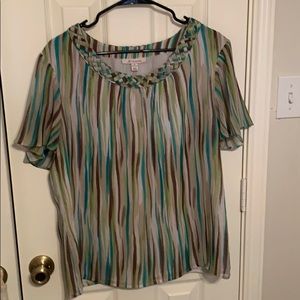 JM Collection striped blouse